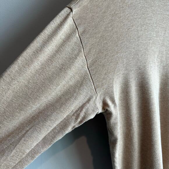 Vince Long Sleeve Drop Shoulder Pullover Knit Blouse Camel Tank L - Picture 4 of 9